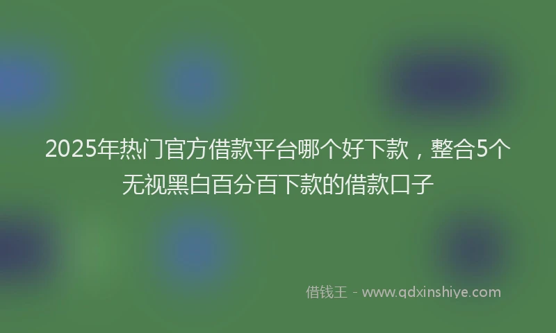 2025年热门官方借款平台哪个好下款，整合5个无视黑白百分百下款的借款口子