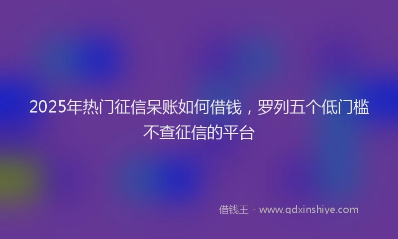 2025年热门征信呆账如何借钱，罗列五个低门槛不查征信的平台