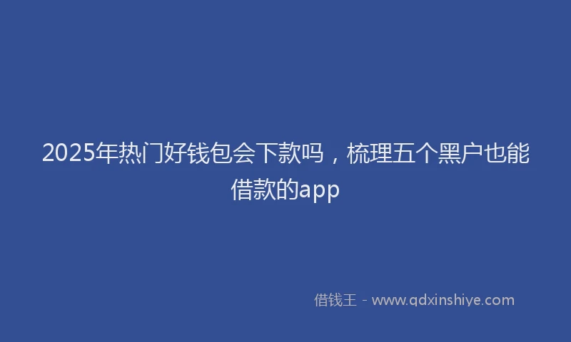 2025年热门好钱包会下款吗，梳理五个黑户也能借款的app