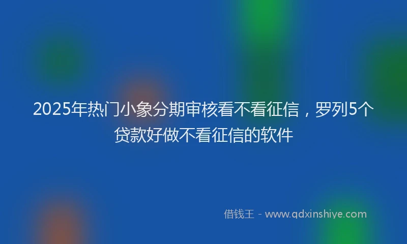 2025年热门小象分期审核看不看征信，罗列5个贷款好做不看征信的软件