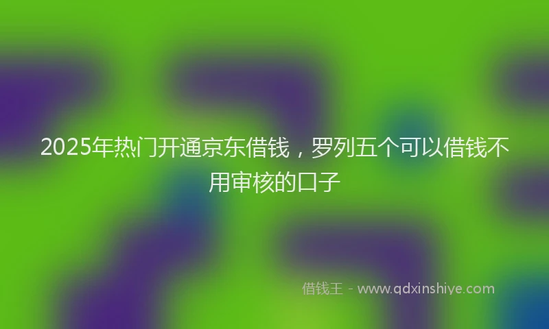 2025年热门开通京东借钱，罗列五个可以借钱不用审核的口子