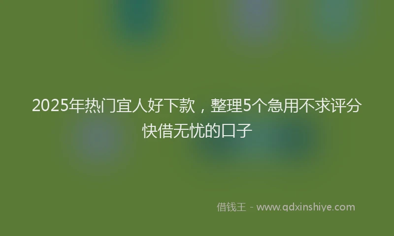 2025年热门宜人好下款，整理5个急用不求评分快借无忧的口子