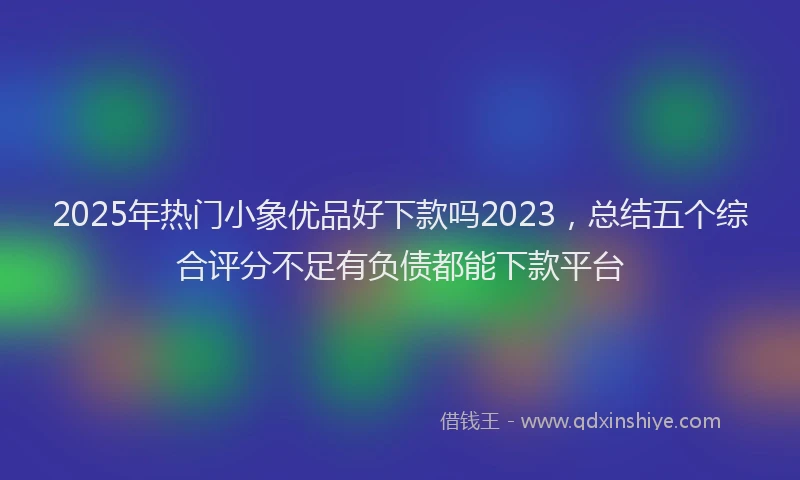 2025年热门小象优品好下款吗2023，总结五个综合评分不足有负债都能下款平台