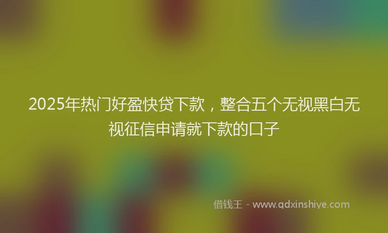 2025年热门好盈快贷下款，整合五个无视黑白无视征信申请就下款的口子