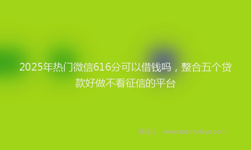 2025年热门微信616分可以借钱吗，整合五个贷款好做不看征信的平台
