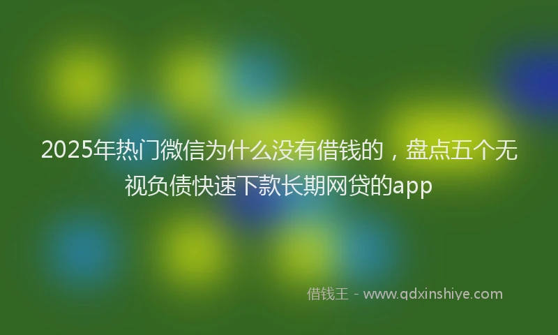 2025年热门微信为什么没有借钱的，盘点五个无视负债快速下款长期网贷的app