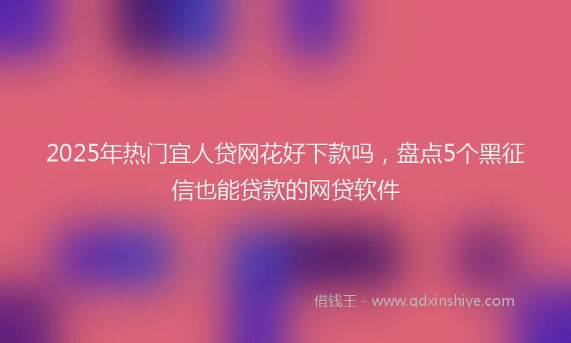 2025年热门宜人贷网花好下款吗，盘点5个黑征信也能贷款的网贷软件