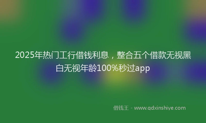 2025年热门工行借钱利息，整合五个借款无视黑白无视年龄100%秒过app