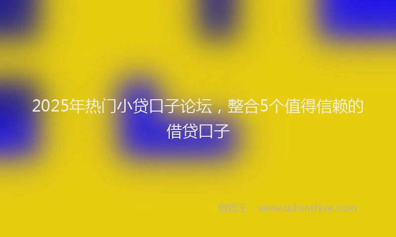 2025年热门小贷口子论坛，整合5个值得信赖的借贷口子