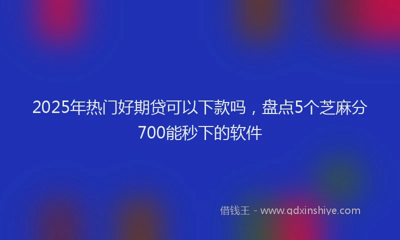 2025年热门好期贷可以下款吗，盘点5个芝麻分700能秒下的软件