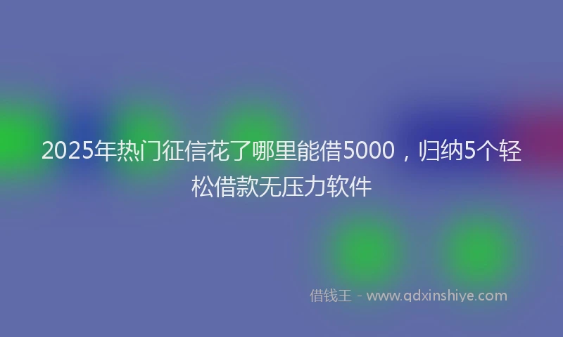 2025年热门征信花了哪里能借5000，归纳5个轻松借款无压力软件