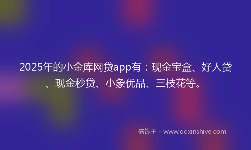 2025年的小金库网贷app有：现金宝盒、好人贷、现金秒贷、小象优品、三枝花等。