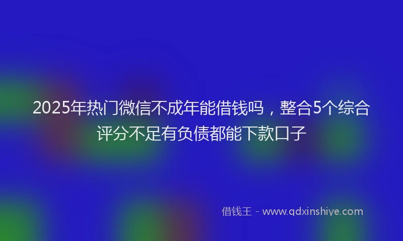2025年热门微信不成年能借钱吗，整合5个综合评分不足有负债都能下款口子