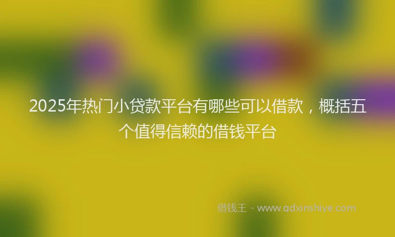 2025年热门小贷款平台有哪些可以借款，概括五个值得信赖的借钱平台