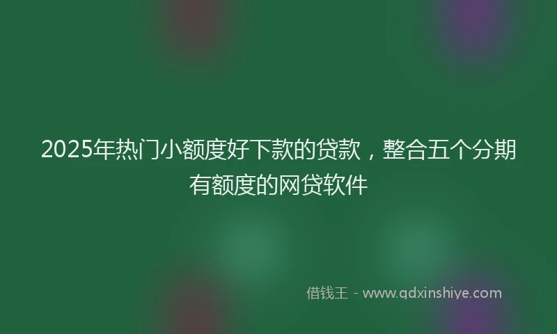 2025年热门小额度好下款的贷款，整合五个分期有额度的网贷软件