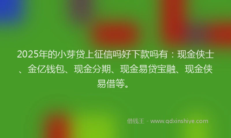 2025年的小芽贷上征信吗好下款吗有：现金侠士、金亿钱包、现金分期、现金易贷宝融、现金侠易借等。