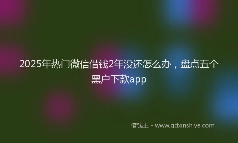 2025年热门微信借钱2年没还怎么办，盘点五个黑户下款app