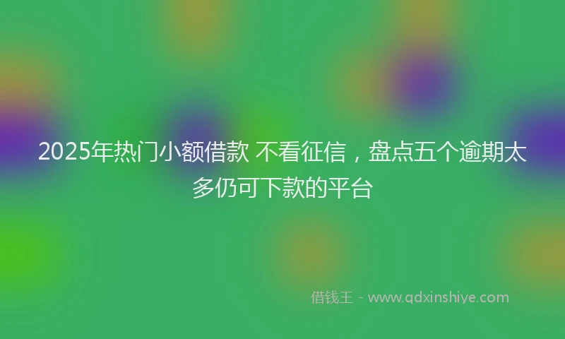 2025年热门小额借款 不看征信，盘点五个逾期太多仍可下款的平台
