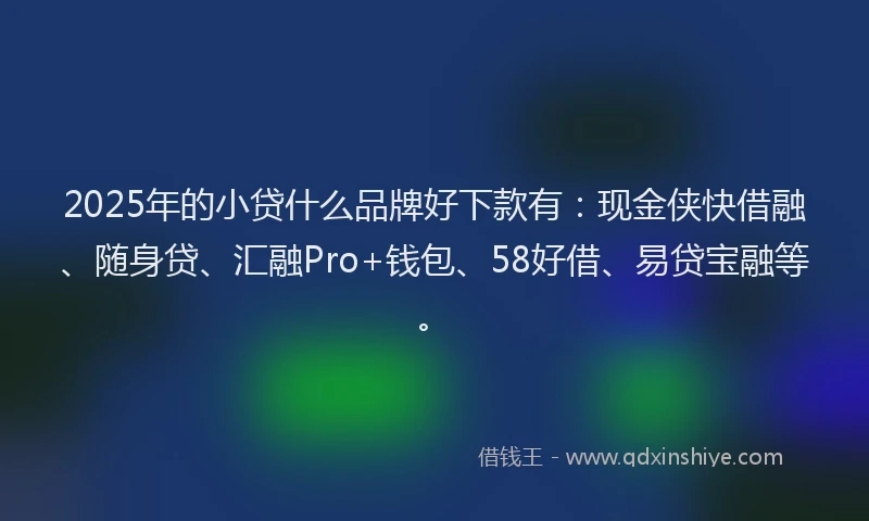 2025年的小贷什么品牌好下款有：现金侠快借融、随身贷、汇融Pro+钱包、58好借、易贷宝融等。