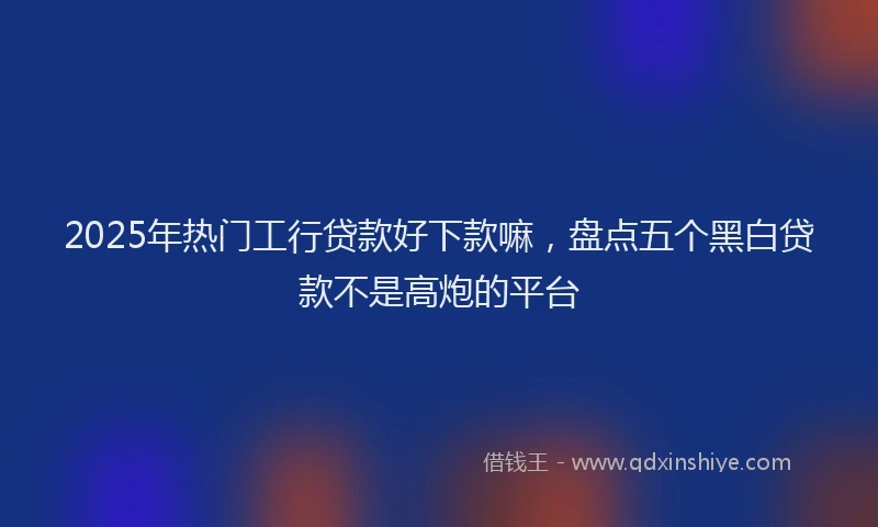 2025年热门工行贷款好下款嘛，盘点五个黑白贷款不是高炮的平台