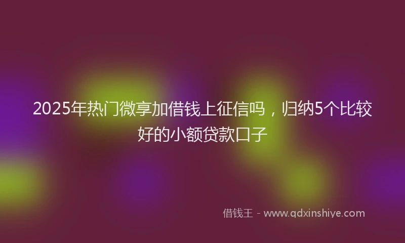 2025年热门微享加借钱上征信吗，归纳5个比较好的小额贷款口子