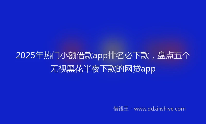 2025年热门小额借款app排名必下款，盘点五个无视黑花半夜下款的网贷app