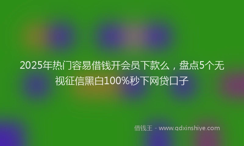 2025年热门容易借钱开会员下款么，盘点5个无视征信黑白100%秒下网贷口子
