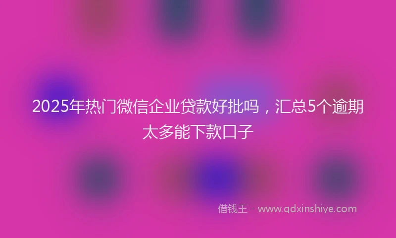 2025年热门微信企业贷款好批吗，汇总5个逾期太多能下款口子