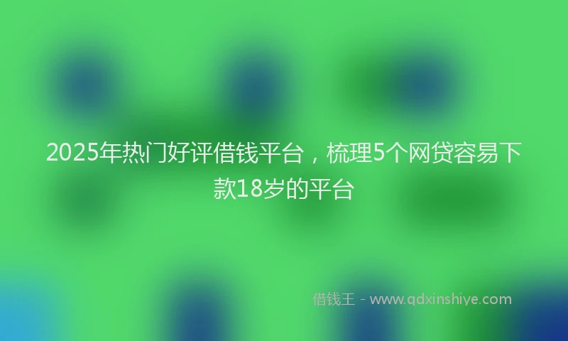 2025年热门好评借钱平台，梳理5个网贷容易下款18岁的平台