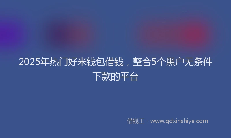 2025年热门好米钱包借钱，整合5个黑户无条件下款的平台