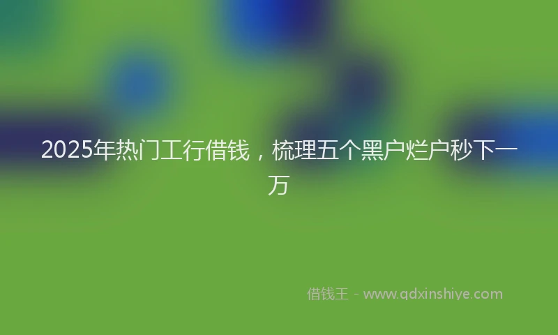 2025年热门工行借钱，梳理五个黑户烂户秒下一万