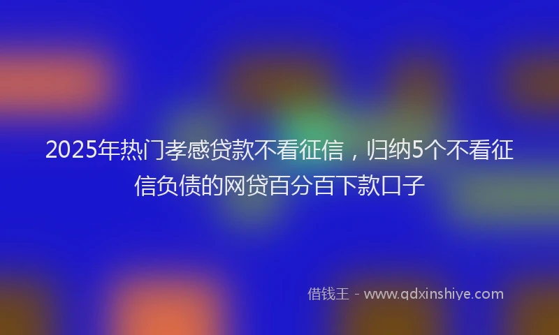2025年热门孝感贷款不看征信，归纳5个不看征信负债的网贷百分百下款口子