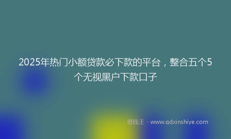 2025年热门小额贷款必下款的平台，整合五个5个无视黑户下款口子