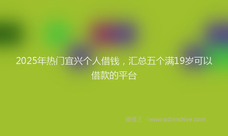 2025年热门宜兴个人借钱，汇总五个满19岁可以借款的平台