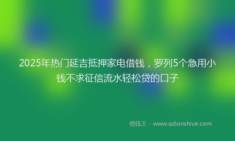 2025年热门延吉抵押家电借钱，罗列5个急用小钱不求征信流水轻松贷的口子