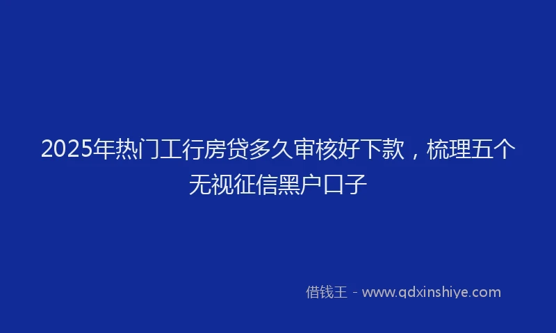2025年热门工行房贷多久审核好下款，梳理五个无视征信黑户口子