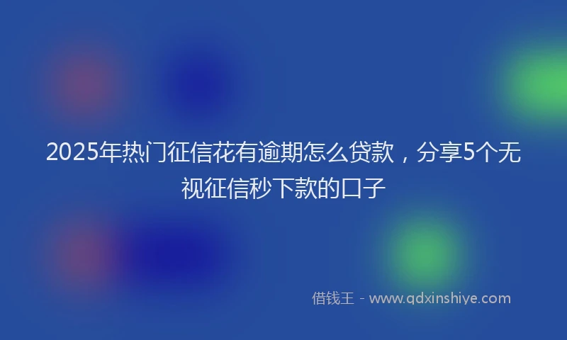 2025年热门征信花有逾期怎么贷款，分享5个无视征信秒下款的口子
