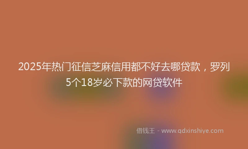 2025年热门征信芝麻信用都不好去哪贷款，罗列5个18岁必下款的网贷软件