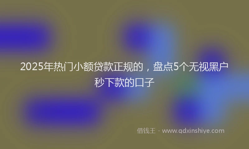 2025年热门小额贷款正规的，盘点5个无视黑户秒下款的口子
