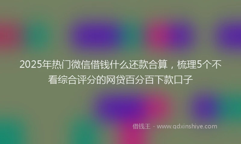 2025年热门微信借钱什么还款合算，梳理5个不看综合评分的网贷百分百下款口子