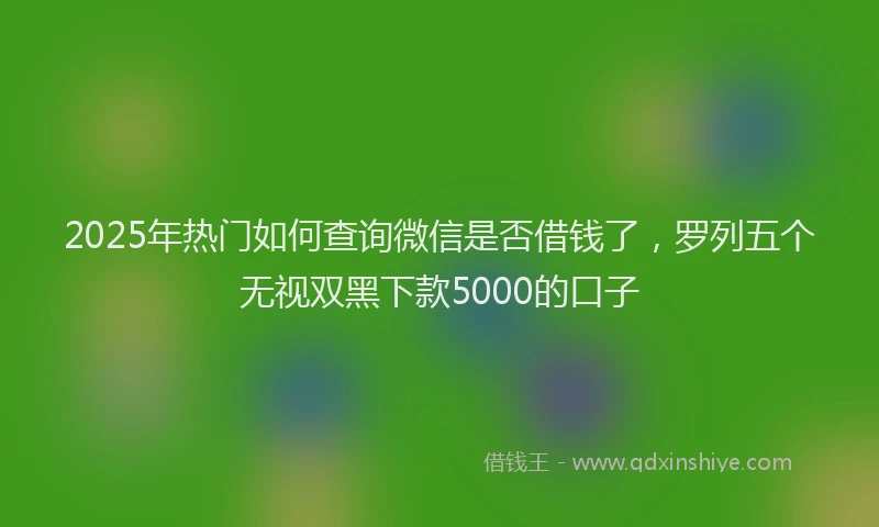 2025年热门如何查询微信是否借钱了，罗列五个无视双黑下款5000的口子