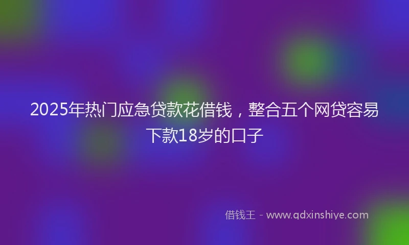 2025年热门应急贷款花借钱，整合五个网贷容易下款18岁的口子