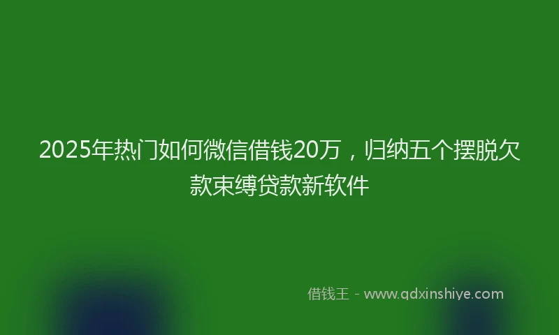2025年热门如何微信借钱20万，归纳五个摆脱欠款束缚贷款新软件