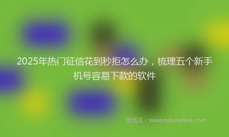 2025年热门征信花到秒拒怎么办，梳理五个新手机号容易下款的软件