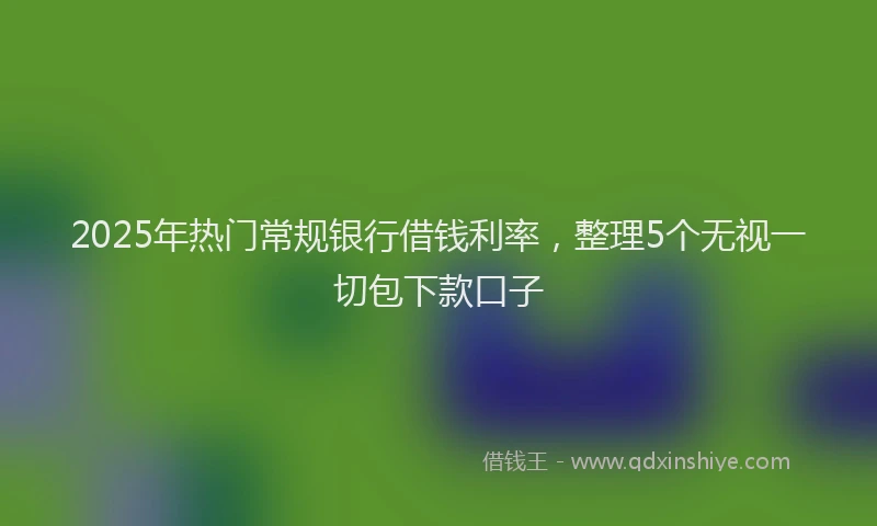 2025年热门常规银行借钱利率，整理5个无视一切包下款口子