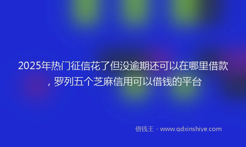 2025年热门征信花了但没逾期还可以在哪里借款，罗列五个芝麻信用可以借钱的平台