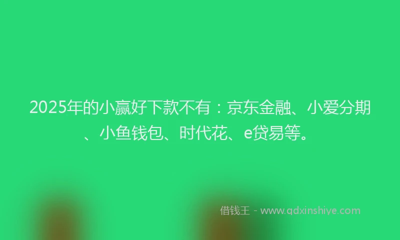 2025年的小赢好下款不有：京东金融、小爱分期、小鱼钱包、时代花、e贷易等。