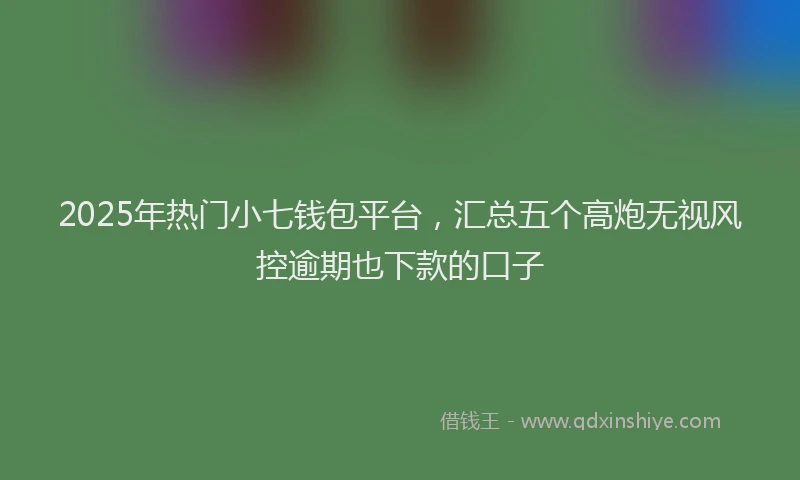 2025年热门小七钱包平台，汇总五个高炮无视风控逾期也下款的口子