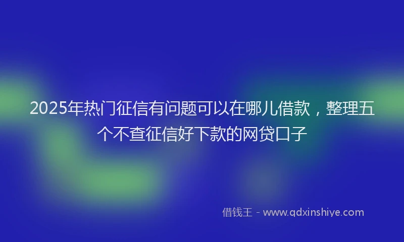 2025年热门征信有问题可以在哪儿借款，整理五个不查征信好下款的网贷口子