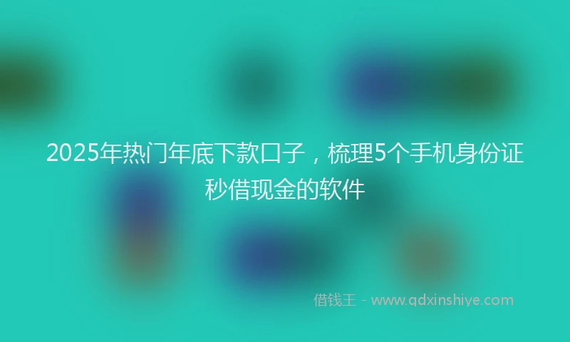 2025年热门年底下款口子，梳理5个手机身份证秒借现金的软件